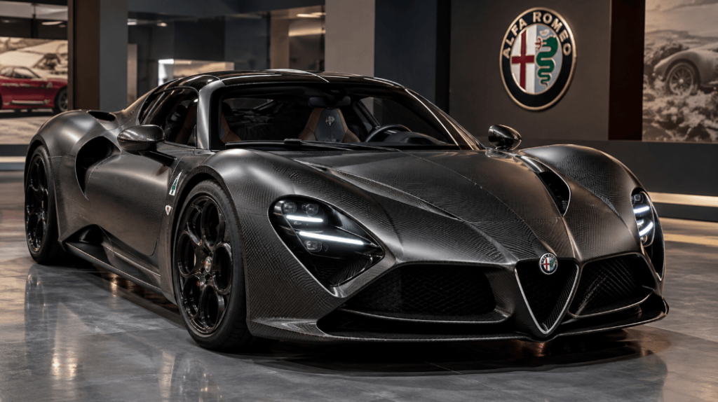Alfa 33 Stradale Perla Nera, il carbonio a vista esalta il carattere della supercar